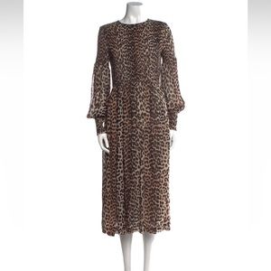 Ganni Animal Print Long Dress